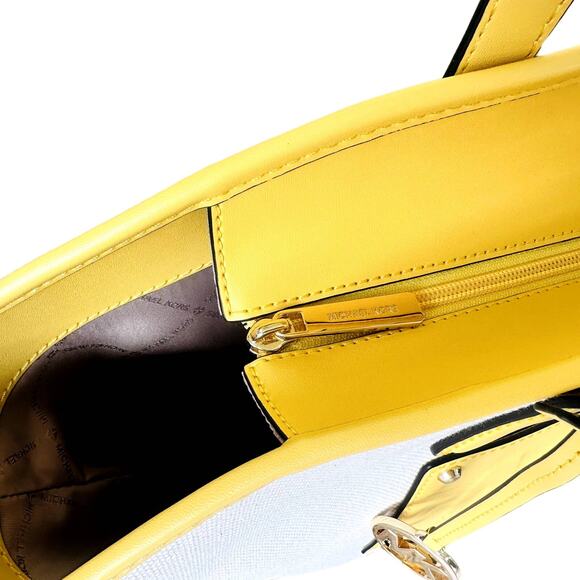 Michael Kors Kimber Tote Shopper Bag Daffodil Yellow Canvas NEW $558 w/Gift Box - Picture 8 of 9